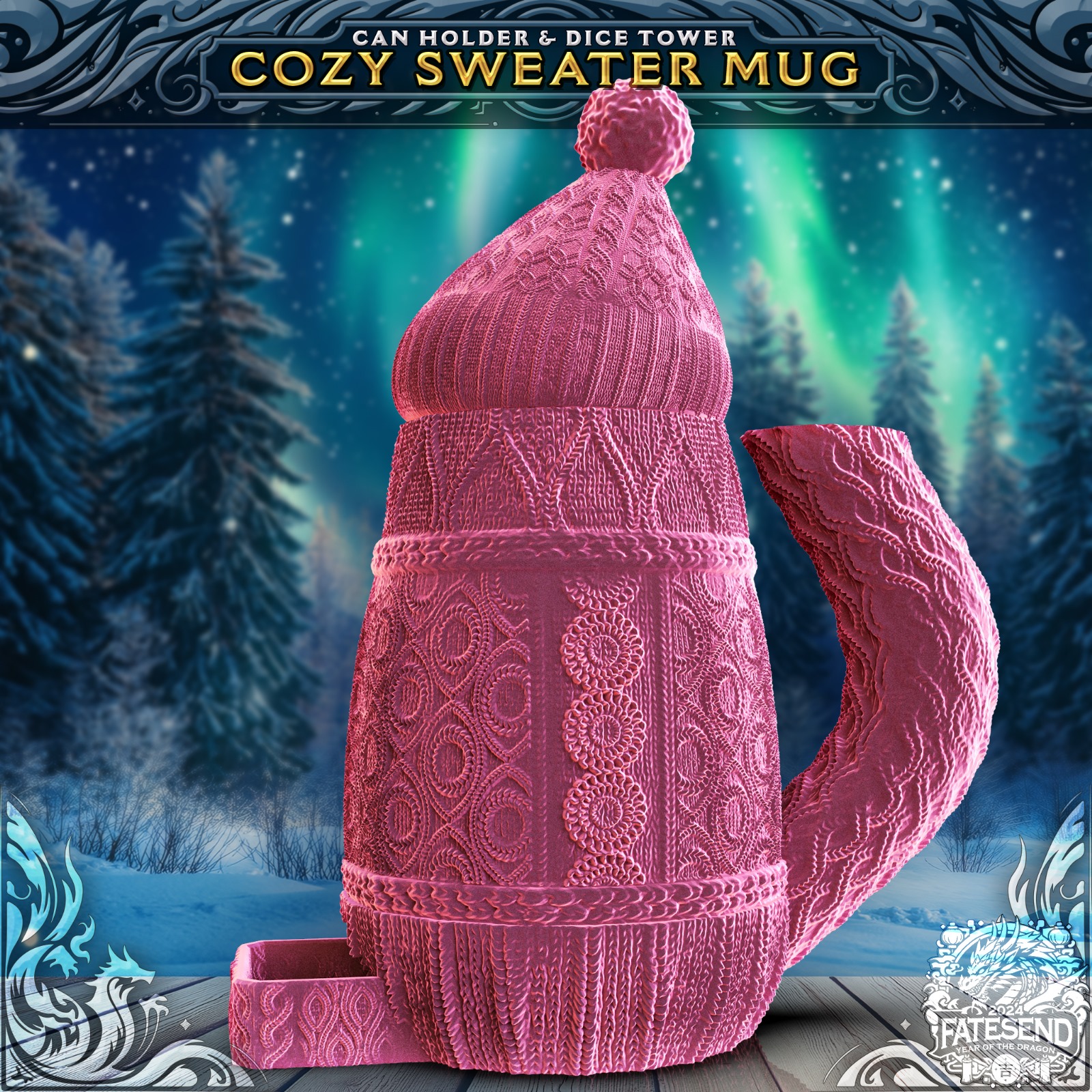 Cozy Sweater Mug Can Holder & Dice Tower - SUPPORT FREE!